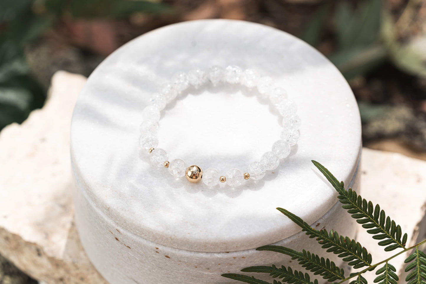 Zeus Bracelet (Healing and Mental Clarity) Cracked Clear Quartz