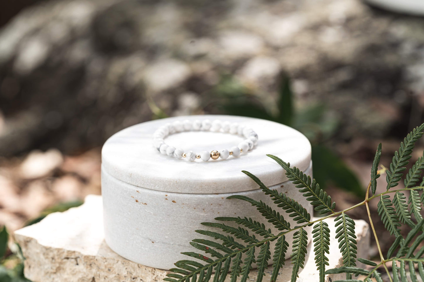Aphrodite Bracelet (For sleep and Inner Peace) White Howlite Beads