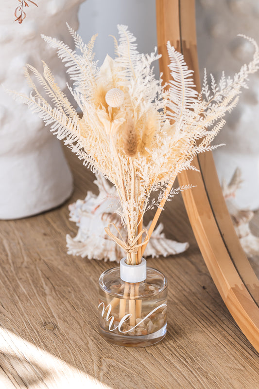 Cream Moonstone Crystal Reed Diffuser