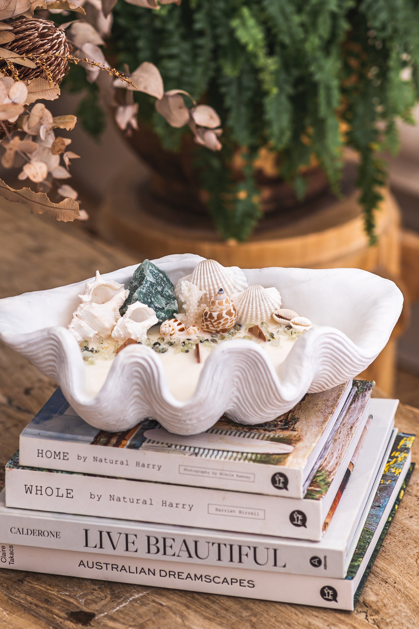 Amazonite Clam Shell Soy Candle