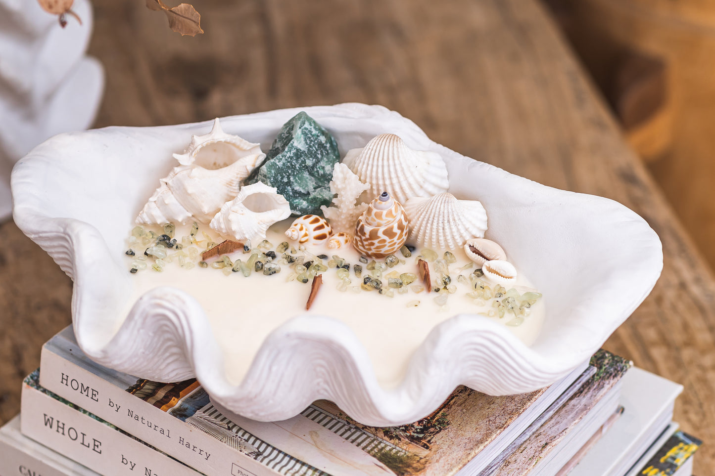 Amazonite Clam Shell Soy Candle