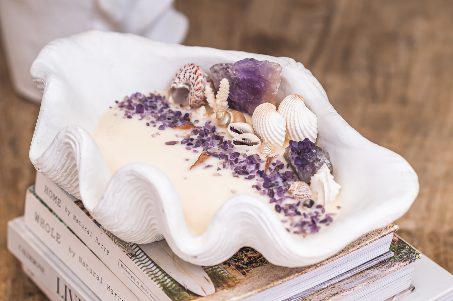 Amethyst Clam Shell Soy Candle