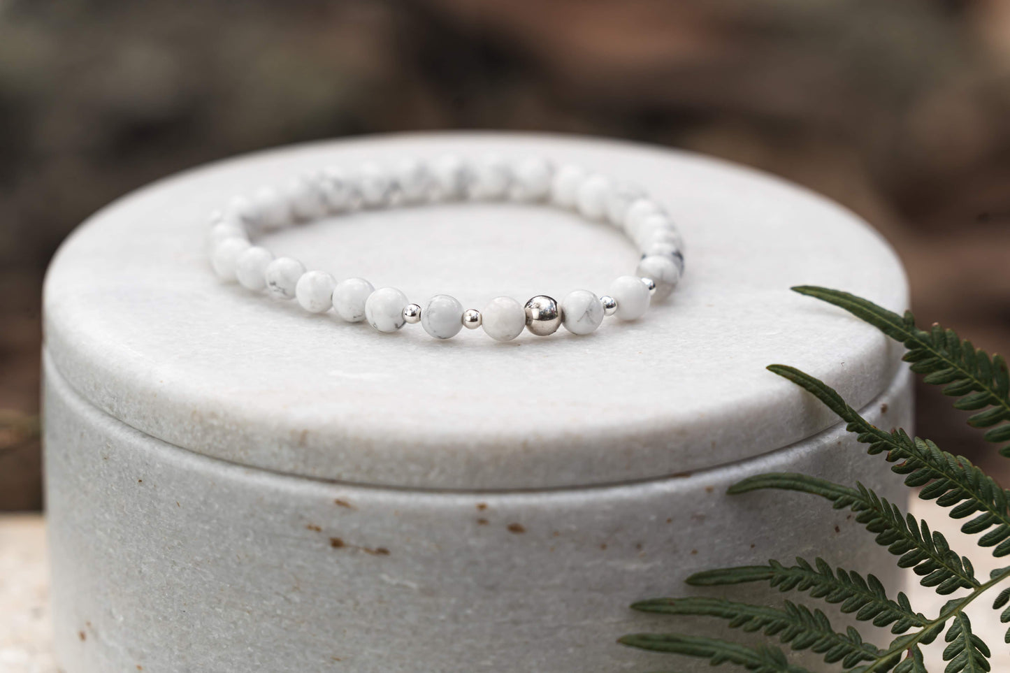 Aphrodite Bracelet (For sleep and Inner Peace) White Howlite Beads