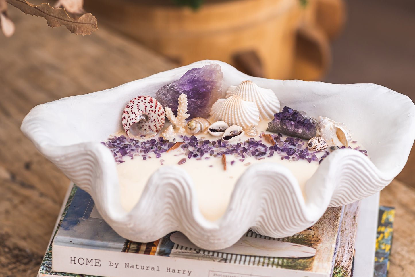 Amethyst Clam Shell Soy Candle