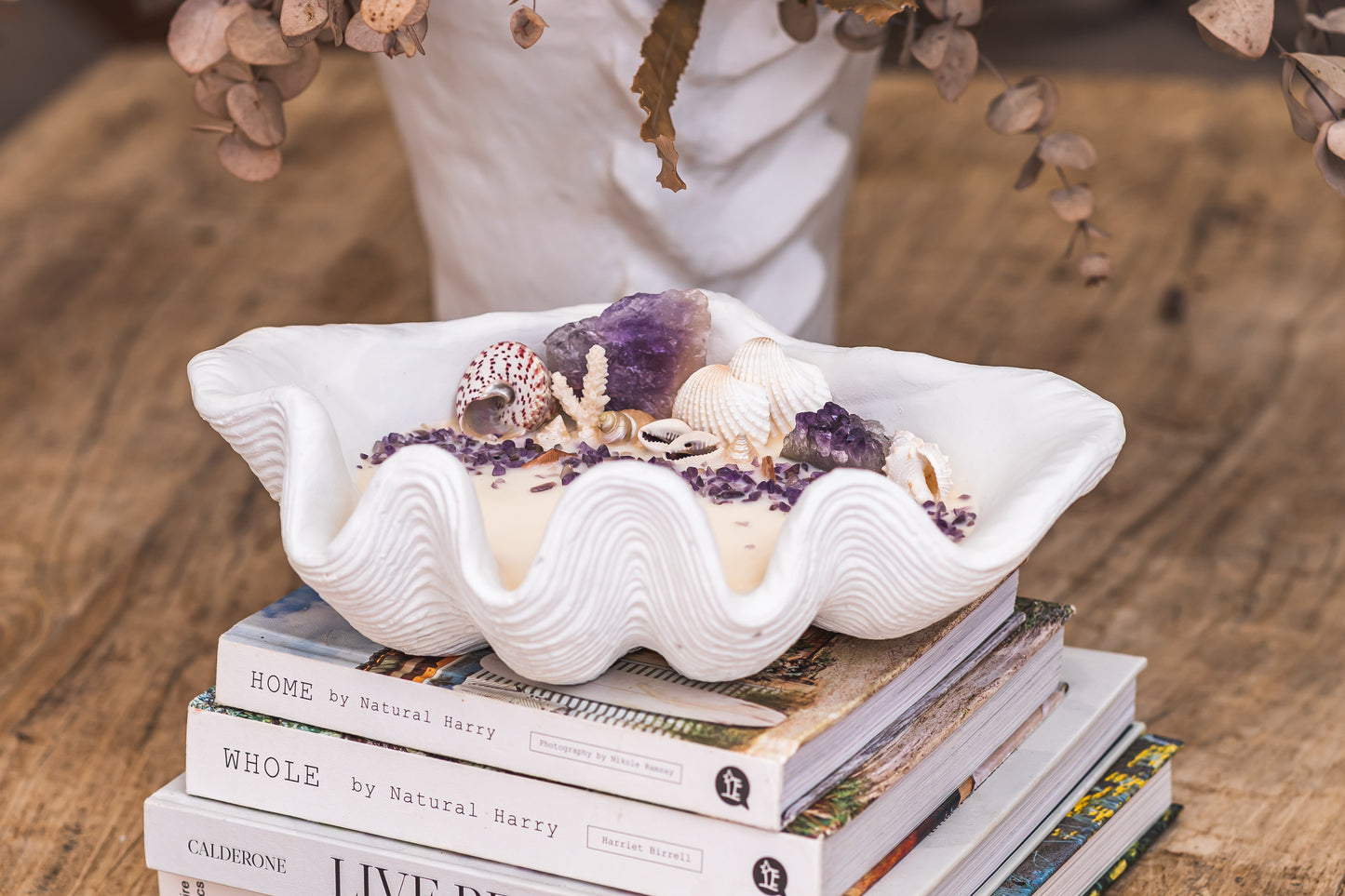 Amethyst Clam Shell Soy Candle