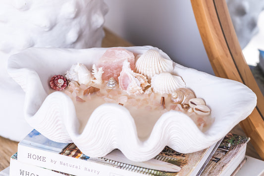 Rose Quartz Clam Shell Candle